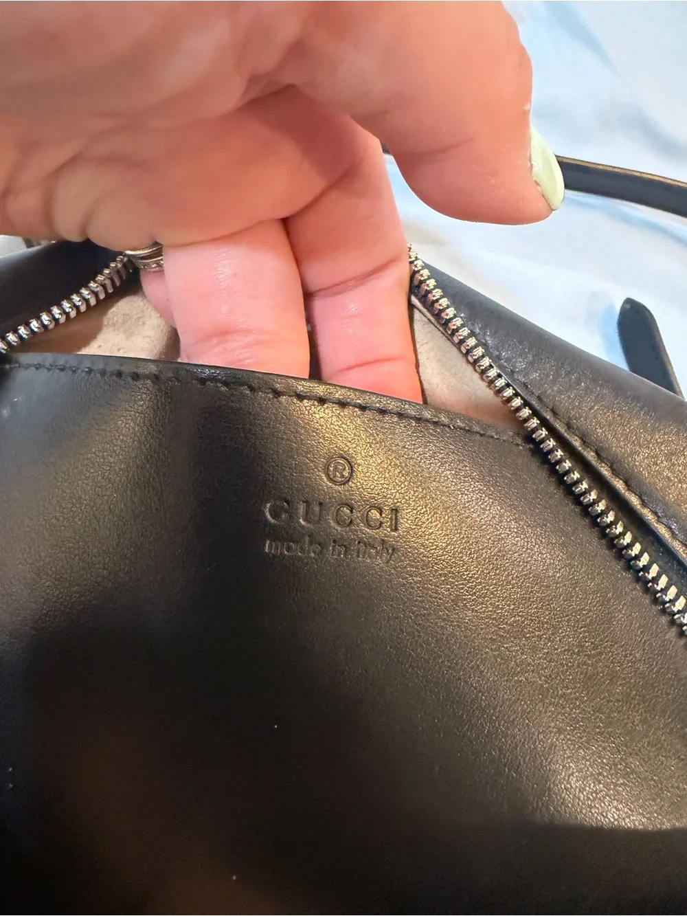 Gucci Black Marmont Crossbody Bag w/ Silver Hardware, Dust Bag & shopping bag